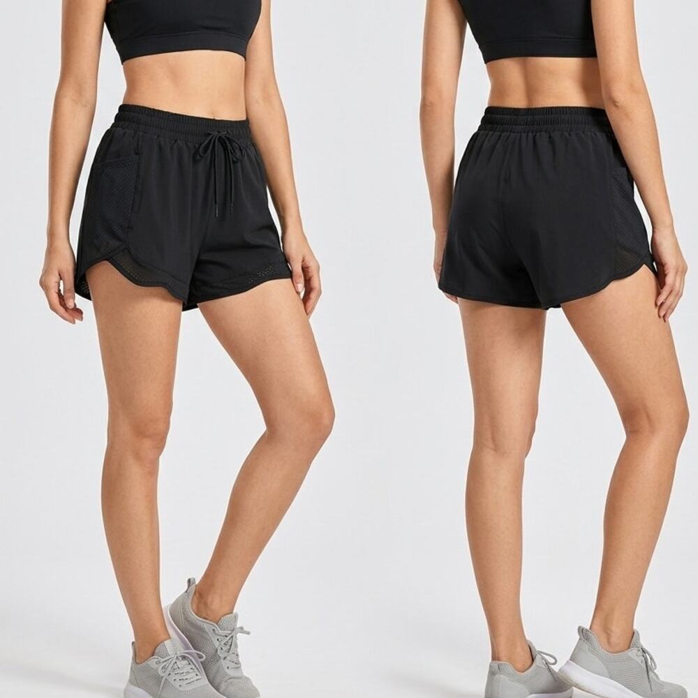 Red Finch Womens Large Black Shorts Polyester Spandex